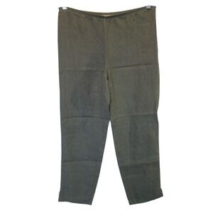 Eileen Fisher Cropped Linen Pants Women's XS Relaxed Lightweight Summer Side Zip